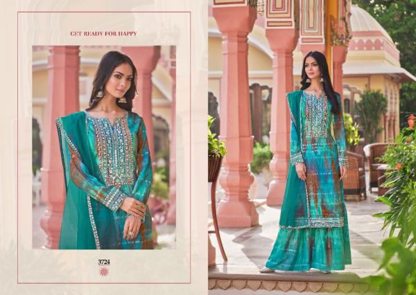 Rangoon Shiddat Trending Wear Musleen Kurti Sharara With Dupatta Collection